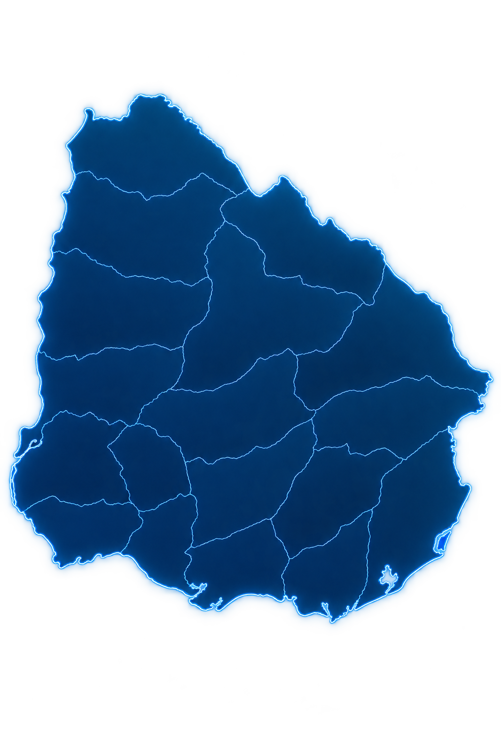 Mapa de Uruguay con divisiaIn departamental